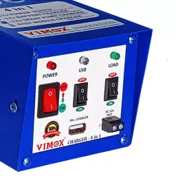 Vimox 12 V 1.5 A 4 In 1 Solar Charger (Blue) image 2