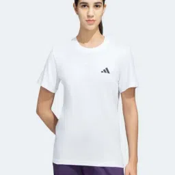 Adidas White Cotton Regular Fit Printed Sports T-Shirt-image-8