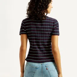 Levi's Women's Striped Navy Scoop Neck Top image 2