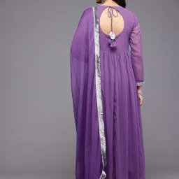 Varanga Lavender Embroidered Anarkali Kurta with Dupatta image 2