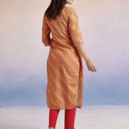 Jaipur Kurti Orange Printed Straight Kurta image 2
