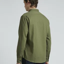 Pepe Jeans Olive Cotton Regular Fit Shirt image 2