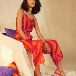 Pink Fort Orange & Pink Printed Top With Trousers image 4