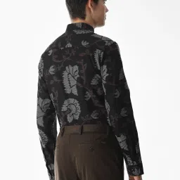 Jack & Jones Black Cotton Slim Fit Printed Shirt image 2