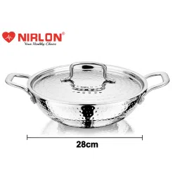 Nirlon Silver Stainless Steel Others TriPly Hammered KD28 image 2