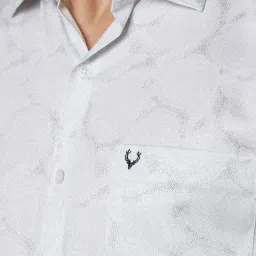 Allen Solly White Cotton Slim Fit Printed Shirt image 4