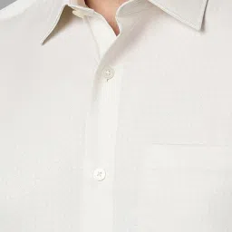 Louis Philippe Gods & Kings White Cotton Regular Fit Texture Shirt image 4