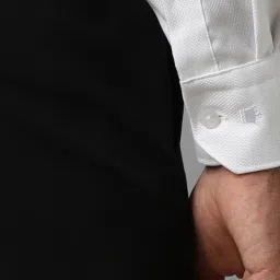 Louis Philippe Permapress White Cotton Regular Fit Texture Shirt image 4
