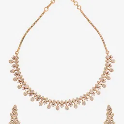 Kushal's Fashion Jewellery White Golden Set for Women image 5