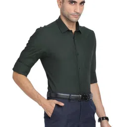 Turtle Green Cotton Slim Fit Shirt image 4
