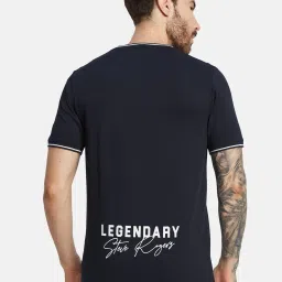 Octave Navy Cotton Regular Fit Printed T-Shirt image 2