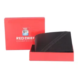 Red Chief Black Leather Bi-Fold Wallet for Men image 4