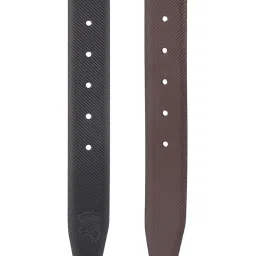 Red Chief Black & Brown Textured Leather Reversible Formal Belt For Men image 4