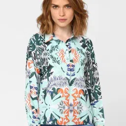 Vero Moda Green Tropical Print Shirt-picture-40