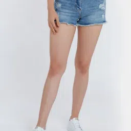 Zink London Blue Distressed Shorts-image-20