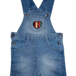 Kiddopanti Kids Blue Solid Dungaree-picture-28