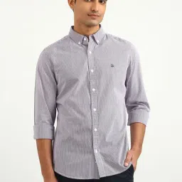 United Colors of Benetton Purple Slim Fit Striped Shirt-picture-18