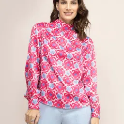 Fablestreet Pink Floral Print Top-image-36