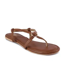 D'LORZERI Women's Brown Sling Back Sandals image 2