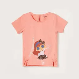 Juniors by Lifestyle Girls Pink Cotton Printed T Shirt-picture-25