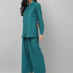Kaanchie Nanggia Green Causal Wear Shirt and Pant Set image 2