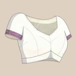 AYKA CLOTHINGS Cream Cotton Woven Saree With Unstitched Blouse image 4