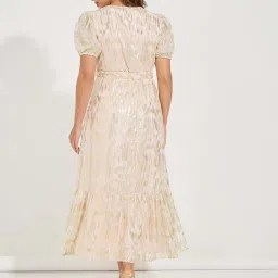 Styli Peach Self Pattern Maxi Dress image 2