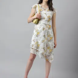 Latin Quarters Multicolor Floral Print High Low Dress image 4