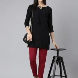 Kryptic Burgundy & Maroon Cotton Mid Rise Pants - Pack of 2 image 4