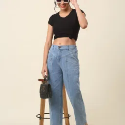 Melon by PlusS Blue Regular Fit Mid Rise Jeans image 4