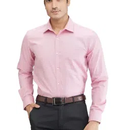 Park Avenue Pink Slim Fit Self Pattern Shirt-image-30