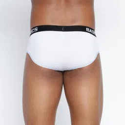 BASIICS by La Intimo White Blended Relaxed Fit Solid Briefs image 2