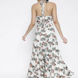 La Intimo Cream Relaxed Fit Printed Dress image 2