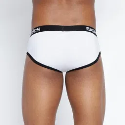 BASIICS by La Intimo White Blended Relaxed Fit Striped Briefs (Pack Of 2) image 2