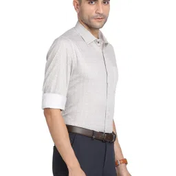 Turtle Grey Cotton Slim Fit Printed Shirts image 4