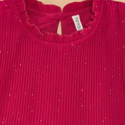 Pantaloons Junior Magenta Pink Cotton Regular Fit Top image 4