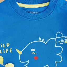 Pantaloons Baby Blue & Yellow Cotton Printed Full Sleeves Sweatshirt image 4