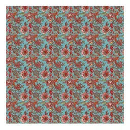 BELLA CASA Classic Floral Teal Blue & Red 210 TC Microfibre Bedsheet with 2 Pillow Covers image 4
