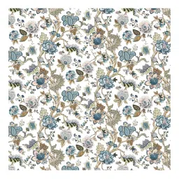 BELLA CASA Genteel Floral Blue & White 180 TC Cotton Bedsheet with 2 Pillow Covers image 4