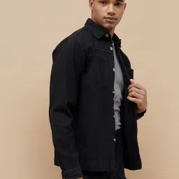 Forca by Lifestyle Black Cotton Regular fit Casual Jacket image 2