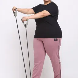 Melon by PlusS Pink Cotton Regular Fit Trackpants image 4
