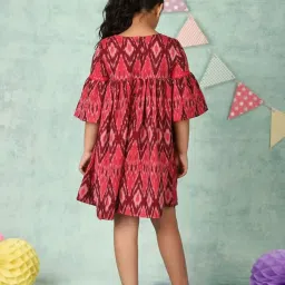 Fabindia Kids Multicolor Printed Dress image 2
