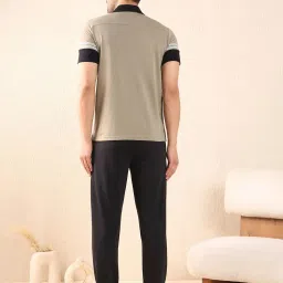 Sweet Dreams Green & Black Cotton Regular Fit Nightwear Set image 2