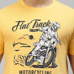Royal Enfield Yellow Regular Fit Flat Track Fun Print T-Shirt image 4