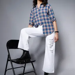 High Star Multicolor Check Oversized Shirt image 4