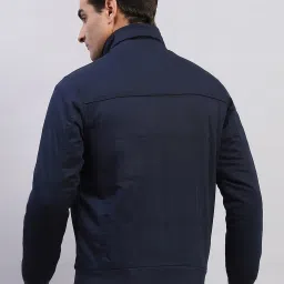 Monte Carlo Navy Blue Cotton Regular Fit Jacket image 2