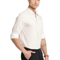 Turtle Light Beige Slim Fit Printed Shirt image 4