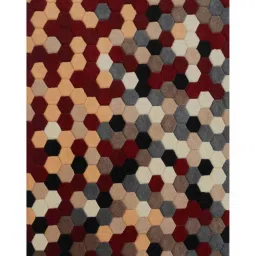 Presto Red & Grey Wool Hand Tufted Carpet image 2