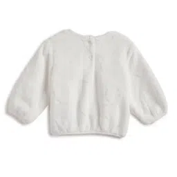Chicco Girls White Regular Fit Self Design Sweatshirt image 2