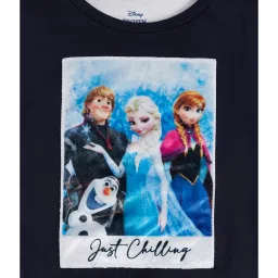 Pantaloons Junior Navy & White Graphic Print T-Shirt with Inner image 4